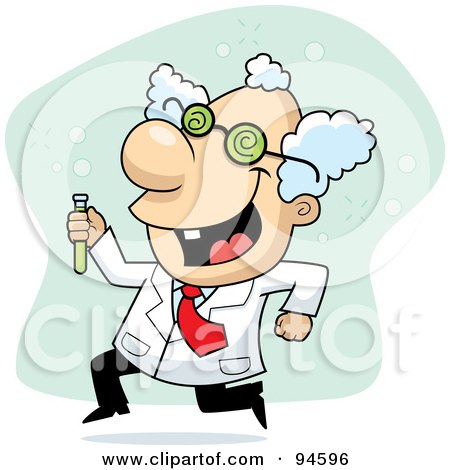 Royalty-Free (RF) Clipart Illustration of a Short Senior Mad Scientist by Cory Thoman