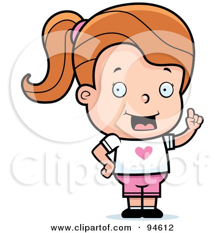 Royalty-Free (RF) Clipart Illustration of a Little Dirty Blond Girl Expressing An Idea by Cory Thoman