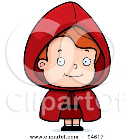 Royalty-Free (RF) Clipart Illustration of a Little Dirty Blond Red Riding Hood Girl by Cory Thoman