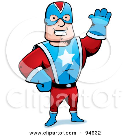 Royalty-Free (RF) Clipart Illustration of a Friendly Super Hero Captin by Cory Thoman