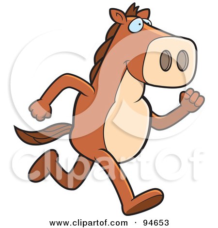 Royalty-Free (RF) Clipart Illustration of a Horse Running On His Hind Legs by Cory Thoman