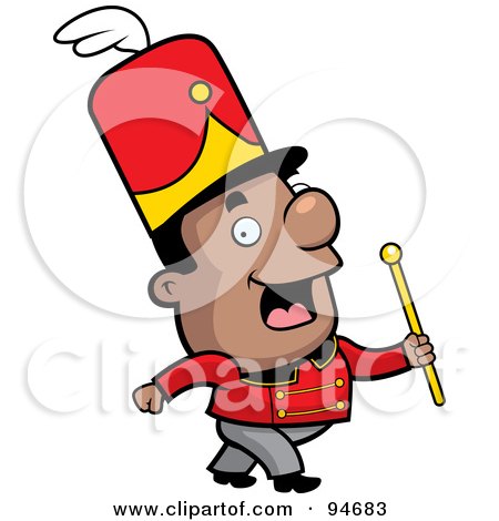 Royalty-Free (RF) Clipart Illustration of a Black Conductor In A Marching Band by Cory Thoman
