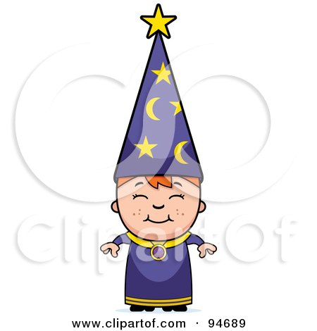 Royalty-Free (RF) Clipart Illustration of a Little Wizard Boy by Cory Thoman