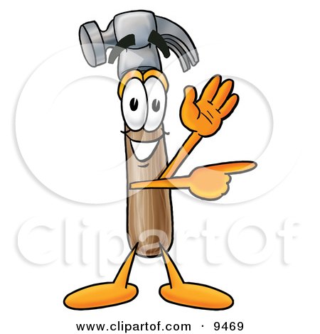 Clipart Picture of a Hammer Mascot Cartoon Character Whispering and Gossiping by Mascot Junction