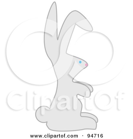 Royalty-Free (RF) Clipart Illustration of a Gray Easter Bunny Profile by peachidesigns