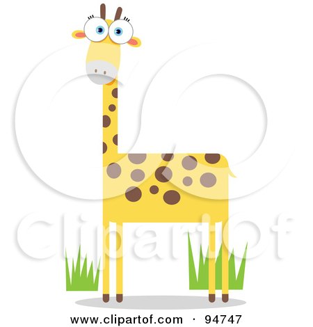 Royalty-Free (RF) Clipart Illustration of a Square Bodied Wild Giraffe by Qiun