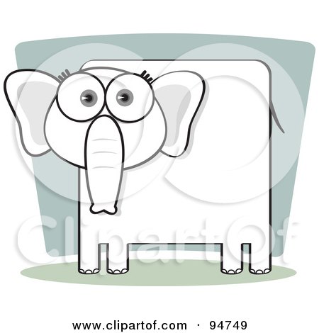 Royalty-Free (RF) Clipart Illustration of a Square Bodied Pachyderm by Qiun