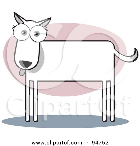 Royalty-Free (RF) Clipart Illustration of a Square Bodied Dog Hanging Its Tongue Out by Qiun