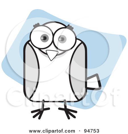 Royalty-Free (RF) Clipart Illustration of a Square Bodied Bird by Qiun
