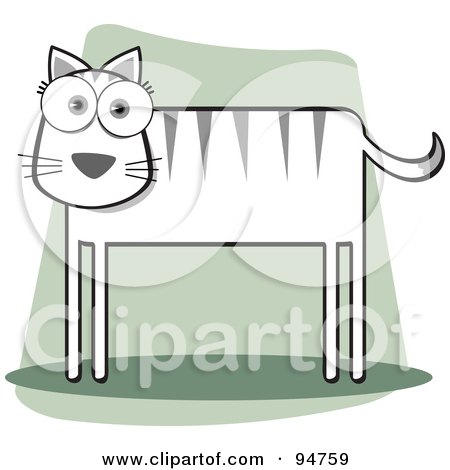 Royalty-Free (RF) Clipart Illustration of a Square Bodied Cat by Qiun