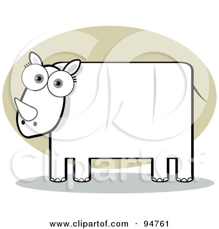 Royalty-Free (RF) Clipart Illustration of a Square Bodied Rhino by Qiun