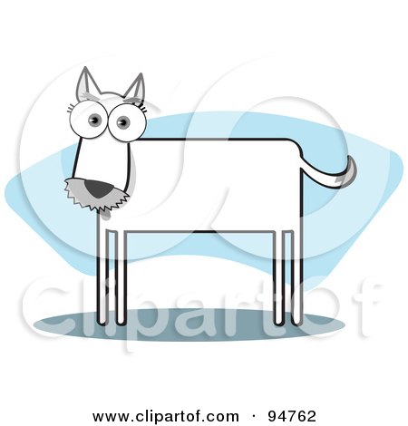 Royalty-Free (RF) Clipart Illustration of a Square Bodied Terrier Dog by Qiun
