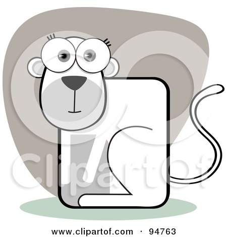 Royalty-Free (RF) Clipart Illustration of a Square Bodied Monkey by Qiun