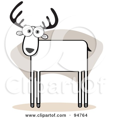 Royalty-Free (RF) Clipart Illustration of a Square Bodied Deer by Qiun