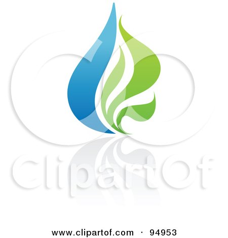 Royalty-Free (RF) Clipart Illustration of a Blue And Green Organic And Ecology Water Drop Logo Design Or App Icon - 1 by elena