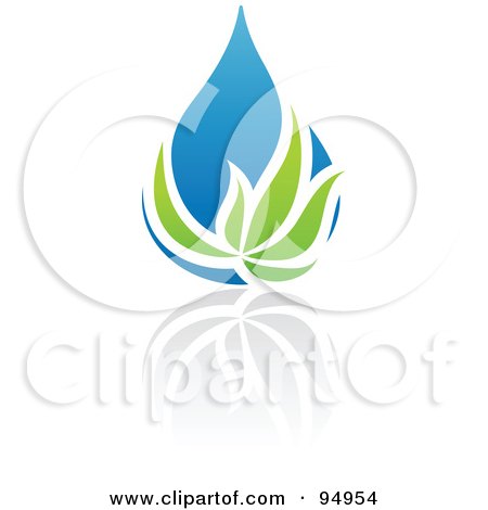 Royalty-Free (RF) Clipart Illustration of a Blue And Green Organic And Ecology Water Drop Logo Design Or App Icon - 7 by elena