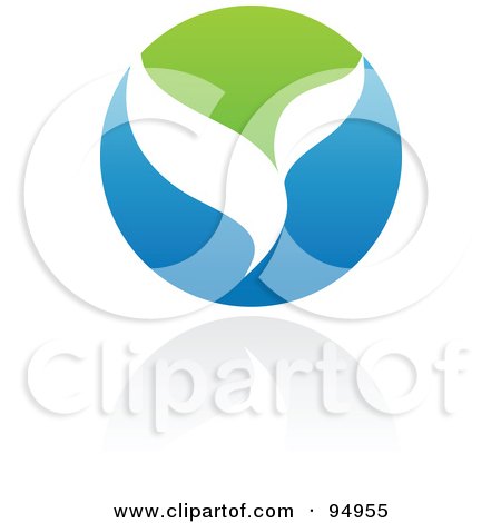 Royalty-Free (RF) Clipart Illustration of a Blue And Green Organic And Ecology Circle Logo Design Or App Icon - 6 by elena
