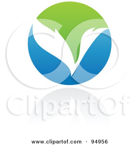 Royalty-Free (RF) Clipart Illustration of a Blue And Green Organic And Ecology Circle Logo Design Or App Icon - 8 by elena