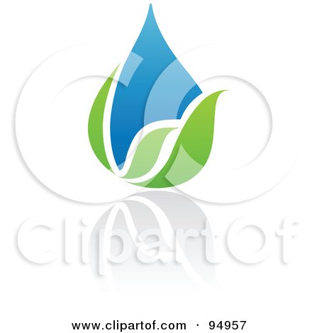 Royalty-Free (RF) Clipart Illustration of a Blue And Green Organic And Ecology Water Drop Logo Design Or App Icon - 5 by elena