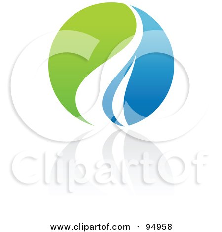 Royalty-Free (RF) Clipart Illustration of a Blue And Green Organic And Ecology Circle Logo Design Or App Icon - 3 by elena