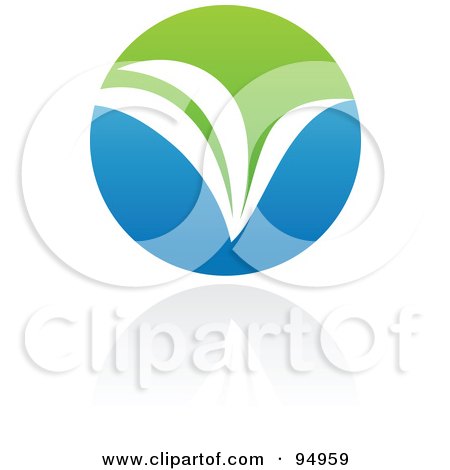 Royalty-Free (RF) Clipart Illustration of a Blue And Green Organic And Ecology Circle Logo Design Or App Icon - 7 by elena