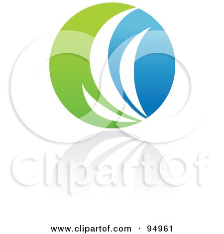 Royalty-Free (RF) Clipart Illustration of a Blue And Green Organic And Ecology Circle Logo Design Or App Icon - 1 by elena
