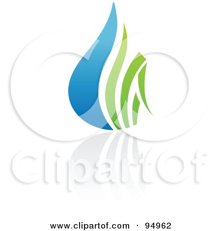 Royalty-Free (RF) Clipart Illustration of a Blue And Green Organic And Ecology Water Drop Logo Design Or App Icon - 3 by elena