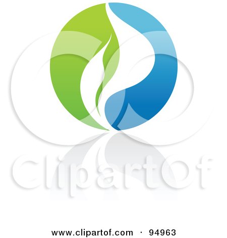 Royalty-Free (RF) Clipart Illustration of a Blue And Green Organic And Ecology Circle Logo Design Or App Icon - 4 by elena