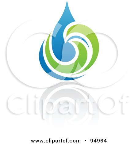 Royalty-Free (RF) Clipart Illustration of a Blue And Green Organic And Ecology Water Drop Logo Design Or App Icon - 6 by elena