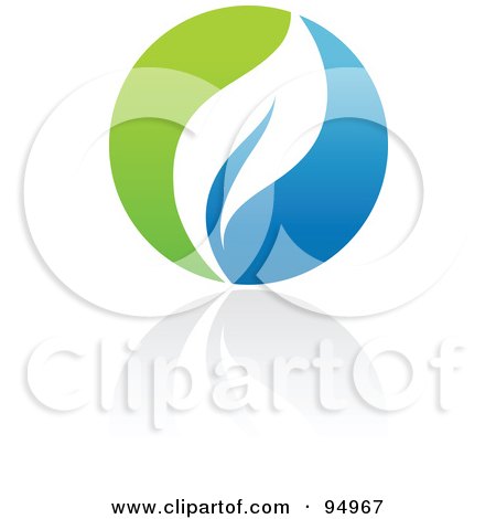 Royalty-Free (RF) Clipart Illustration of a Blue And Green Organic And Ecology Circle Logo Design Or App Icon - 2 by elena