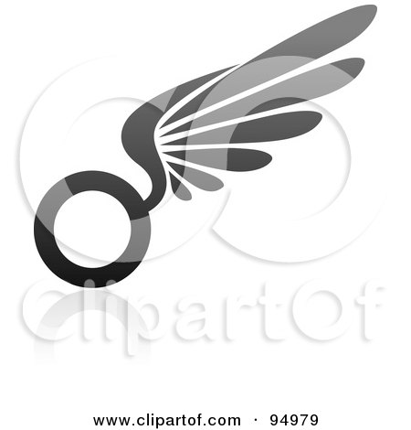 Royalty-Free (RF) Clipart Illustration of a Black And Gray Wing Logo Design Or App Icon - 16 by elena