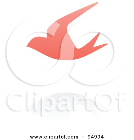 Royalty-Free (RF) Clipart Illustration of a Pink Swallow Logo Design Or App Icon - 4 by elena