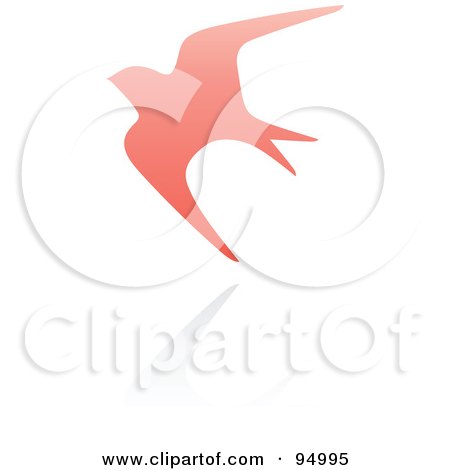 Royalty-Free (RF) Clipart Illustration of a Pink Swallow Logo Design Or App Icon - 2 by elena