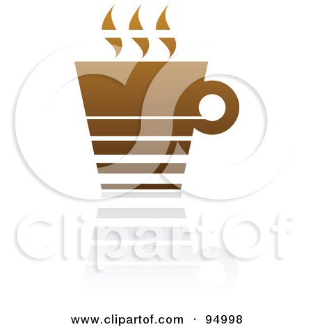 Royalty-Free (RF) Clipart Illustration of a Brown Horizontal Lined Coffee Logo Design Or App Icon - 2 by elena