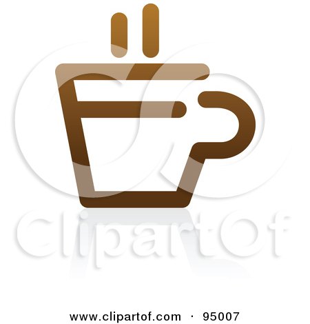 Royalty-Free (RF) Clipart Illustration of a Brown Outlined Coffee Logo Design Or App Icon - 3 by elena