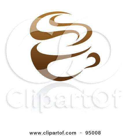 Royalty-Free (RF) Clipart Illustration of a Brown Steamy Coffee Logo Design Or App Icon - 1 by elena