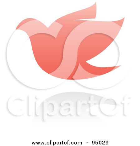 Royalty-Free (RF) Clipart Illustration of a Pink Dove Logo Design Or App Icon - 2 by elena