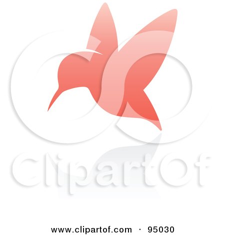 Royalty-Free (RF) Clipart Illustration of a Pink Hummingbird Logo Design Or App Icon - 3 by elena