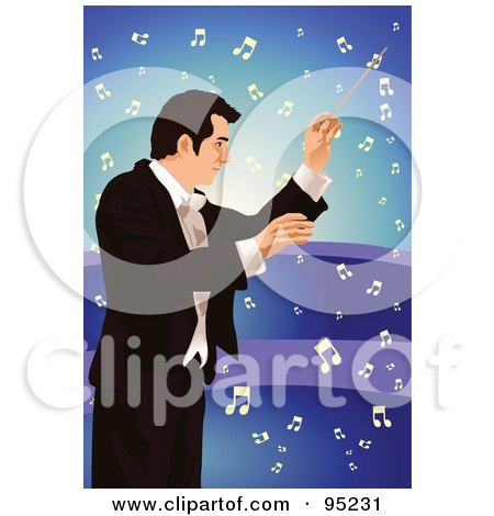 Royalty-Free (RF) Clipart Illustration of a Professional Music Conductor - 3 by mayawizard101