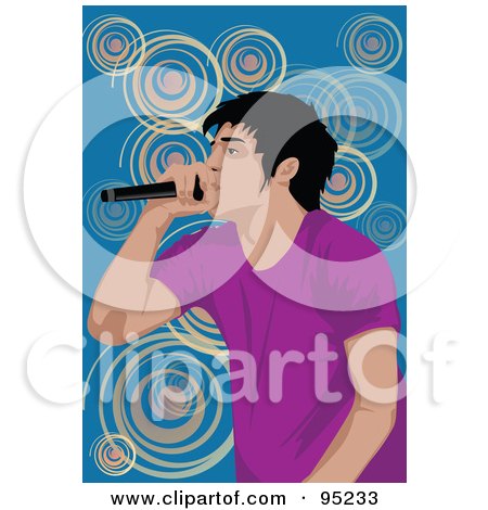 Royalty-Free (RF) Clipart Illustration of a Performing Male Singer - 24 by mayawizard101