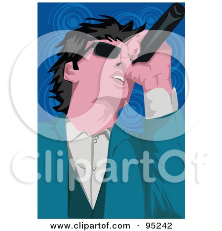 Royalty-Free (RF) Clipart Illustration of a Performing Male Singer - 1 by mayawizard101