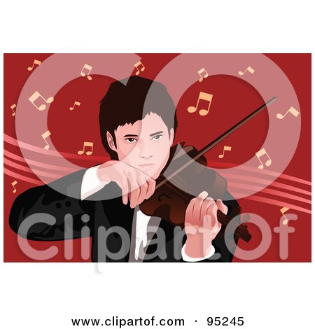 Royalty-Free (RF) Clipart Illustration of a Passionate Violinist - 1 by mayawizard101