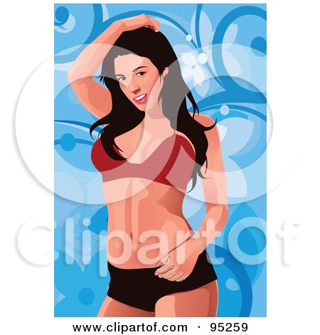 Royalty-Free (RF) Clipart Illustration of a Bathing Suit Model - 2 by mayawizard101