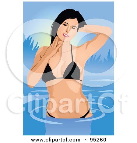 Royalty-Free (RF) Clipart Illustration of a Bathing Suit Model - 1 by mayawizard101