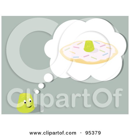 Royalty-Free (RF) Clipart Illustration of a Gum Drop Thinking Of A Cookie by Randomway