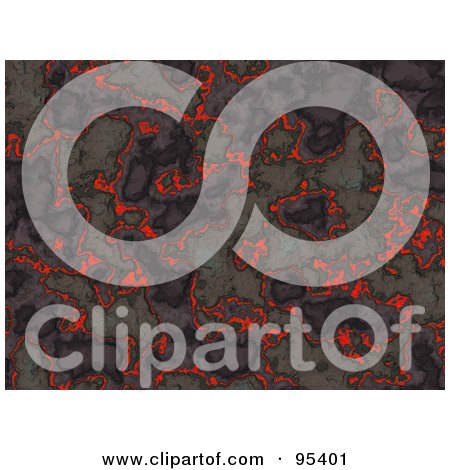 Royalty-Free (RF) Clipart Illustration of a Background Of Hot Lava With A Hardening Surface by ShazamImages