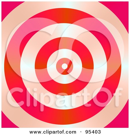 Royalty-Free (RF) Clipart Illustration of a Shiny Red Bullseye Background by ShazamImages