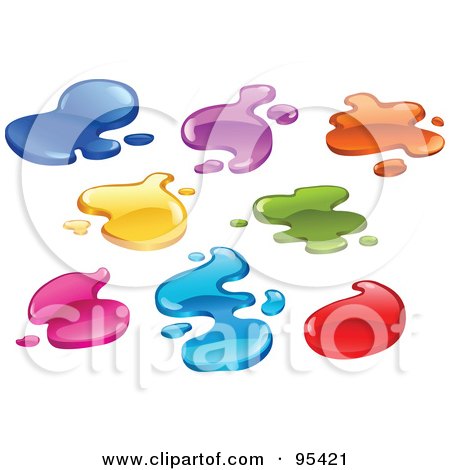Royalty-Free (RF) Clipart Illustration of a Digital Collage Of Colorful Liquid Splashes by yayayoyo