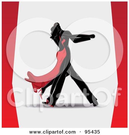 Royalty-Free (RF) Clipart Illustration of a Romantic Black Couple Dancing Closely by Eugene