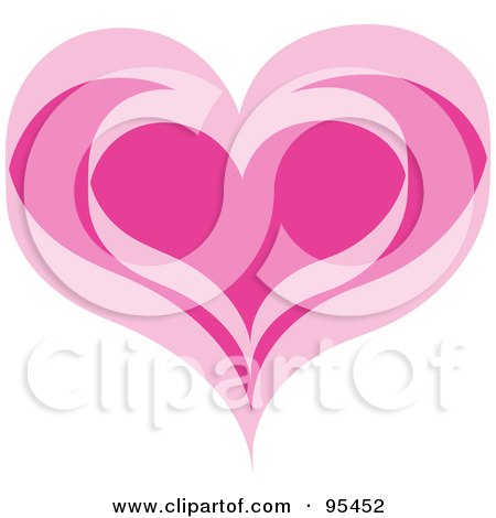Royalty-Free (RF) Clipart Illustration of a Pink Heart Outline Design - 2 by Andy Nortnik